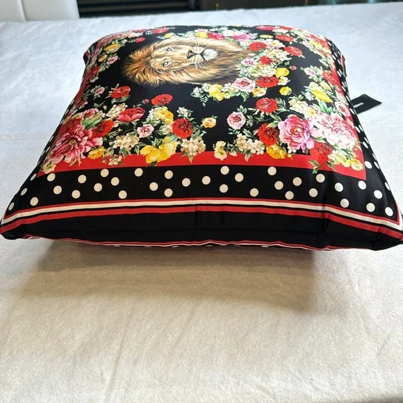 DOLCE & GABBANA FOR DJ KHALED NEW NWT LION FLORAL DOT ACCENT THROW PILLOW - Picture 8 of 13